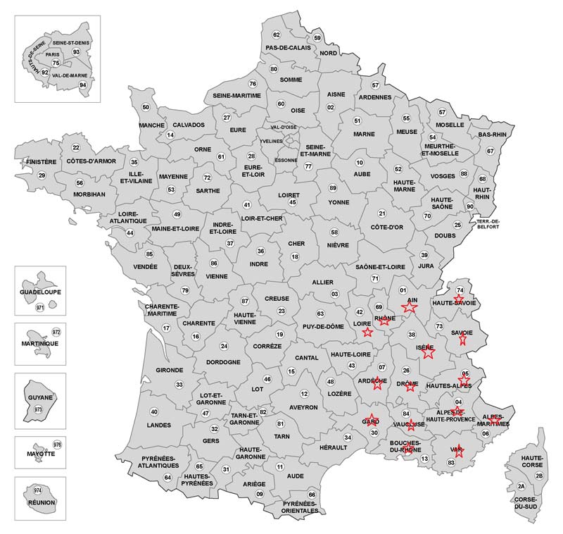 carte zone d'intervention société vertik travaux acrobatiques